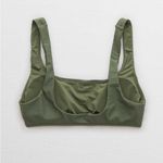 Aerie  Womens Olive Green Wide Strap Scoop Bikini Swim Top Photo 3