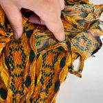 Kahindo Jumpsuit Womens Small Yellow Printed Kano V Neck Flowy Sleeveless Photo 8