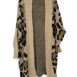Miss Sparkling Leopard Print Cardigan Cozycore Animal Print Chunky Knit Large Tan Photo 6