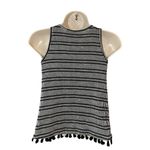 W5  by Anthropologie Top Women’s X-Small Black White Stripe Pom Pom Tassels Tank Photo 3