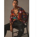 Farm Rio Tropical Shapes Multicolor Long Sleeve Blouse Large Anthropologie $229 Photo 2