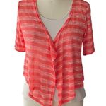 Bright & Colorful Sheer Coral Boho Wrap Short Bolero Bohemian Cardigan ~ MP Orange Size undefined Photo 4
