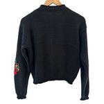 Vintage Thyme Santa Wreath Embroidered Button Christmas Sweater Size Medium Black Photo 8