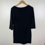 Boston Proper Black Square Neck Sheath Dress Sz Small Stretch Minimalist Career Photo 3