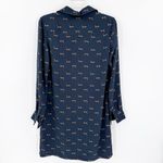 Tommy Hilfiger Blue Dog Print Long Sleeve Casual Shirt Dress Size XS FLAWED Photo 1