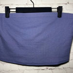 Urban Outfitters  Blue Tube Top Ribbed Knit Sleeveless Built In Bra Cropped Top L Photo 0