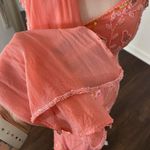 Ethereal Fairy Coquette Floral Beaded Silk Mermaid Long Formal Prom Dress Gown S Pink Photo 7