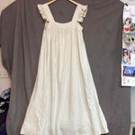 A New Day Sage Striped Long Dress Pinafore Sleeves Medium Photo 0