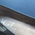 AGL Designer Pointed Toe Fringe Career Flats Navy Gold Leather Italian Size 6.5 Blue Photo 9