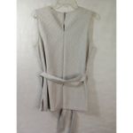 Liz Claiborne Liz Claiborne Career Women Medium Gray Purple White Striped W/ Belt Sleeveless Photo 9