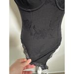 Arianne Lace‎ Trim Bodysuit Black Floral Patterned Sleeveless Lingerie Top Small Photo 2