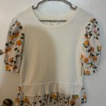 Anthropologie By Layered Poplin-Sleeved Sweater Photo 4