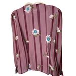 Vintage Campus Casuals Striped Floral Skirt and Blouse Outfit Size Small Purple Photo 5