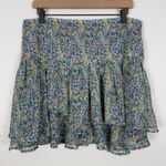 Mango MNG Floral Tiered Ruffle Mini Skirt Size 10 Photo 1