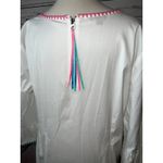 Talbots  Blouse Womens size XL Extra Large Shirt White Rainbow Poplin Flare Cuff Photo 6