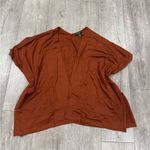 Susan Graver  weekend jersey knit relaxed oversized Rust Open Front Cardigan Photo 1