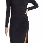 Aritzia Wilfred Amelia Ribbed Ruched Side Midi Dress Black Size Small Photo 0