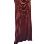 After Six NWT  One Shoulder Spaghetti Strap Velvet Maxi Gown Dress 24 Auburn Moon Photo 7