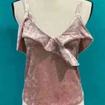 Mango  crushed velvet light pink tank top in size xs Photo 0