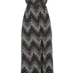 Lush Clothing 💥Lush Chevron Patterned Black and Tan Maxi Dress L Photo 0