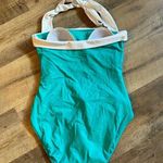 Ralph Lauren  Swimsuit One Piece Bel Aire Shirred Mio Bandeau Teal Aqua Blue Sz 4 Photo 5