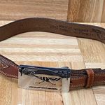 Jordache Vintage Brown Genuine Leegin Leather w/ Roadrunner Buckle Belt Size 26 Photo 1