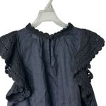 Ulla Johnson  Handmade Kai Ramie black flounce Goth feminine blouse 10 Photo 7