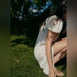 ZARA  Oyster White Jacquard Knit Squared Neck Summer Boho Midi Lined Dress Sz S Photo 2