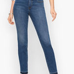 Talbots Slim Ankle Jeans With Dropped Hem In Blue Size 18W Photo 0