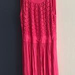 Dana Buchman  size 10 maxi Vibrant Pink dress halter side slits nwot rayon flowy Photo 0