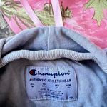 Champion embroidered grey cotton cropped hoodie Photo 3