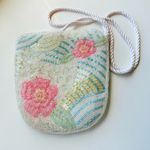 Vintage‎ Beaded Floral Hand Bag White Photo 0