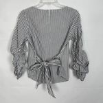 Ultra Flirt Striped Ruched Sleeves Tie-Back Top Size S Photo 5