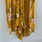 Free People  Baby Doll Hi-Low Floral Tunic Boho Mustard Gold Yellow Small Photo 5