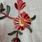 Fig and Flower Button Up Shirt Size Medium M Embroidered Floral Semi Sheer NWT White Photo 6