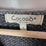 Cocogio Italy Women’s Gray Cardigan Floral Wool Mohair Blend Sweater Large Photo 3