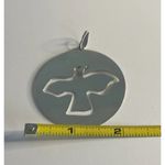 Tiffany & Co. Vintage Round Sterling Silver 925 Dove Pendant Lightweight RARE Photo 3
