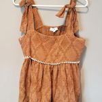THML  Anthropologie Textured Brown Sleeveless Top Size Md Photo 0