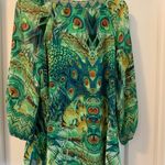 Fig and Flower Anthropologie Peacock Boho Peasant Top Lined Size 2X Green Photo 3