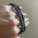 Stackable Beaded Bracelets‎ Set Black Silver Tone Stretch Boho Chic Accessory Photo 4