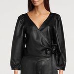 Ba&sh NEW  Houston Leather Wrap Top - Black NWT Size S Photo 1
