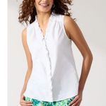 Tommy Bahama Agua Amara Top White Size Small Resort Wear Coastal Ruffle Blouse Photo 0