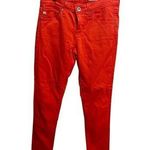 AG Adriano Goldschmied The Legging Ankle Jeans Red Raw Hem 24R Stretch Photo 0
