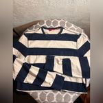 IZOD  Navy and White Striped Sweatshirt M loose fit rugby stripes M Photo 1