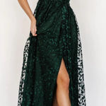 Baltic Born  Marseille Embossed Faux Wrap Side Slit Maxi Dress Forest Green XL Photo 0