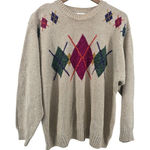 Elisabeth Liz Claiborne Womens Knit Sweater Argyle Pattern Beige Size 1, Tan Photo 0