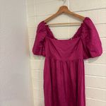 Jason Wu  magenta puff sleeve cross back dress Photo 3