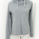 Basin + Range Small Gray Crescent Cowl Funnel Hoodie Sweatshirt with Pockets Photo 1
