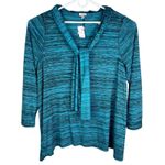 Avenue  Sweater 22/24 Detachable Scarf Soft Lightweight Blue Black New Photo 8