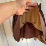 7 For All Mankind NWT  brown pleated faux leather shirt size small Photo 8